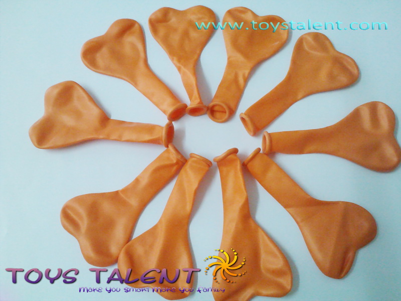 ลูกโป่งหัวใจ เนื้อเมททาลิก สีส้ม ไซส์ 6 นิ้ว แพ็คละ 10 ใบ