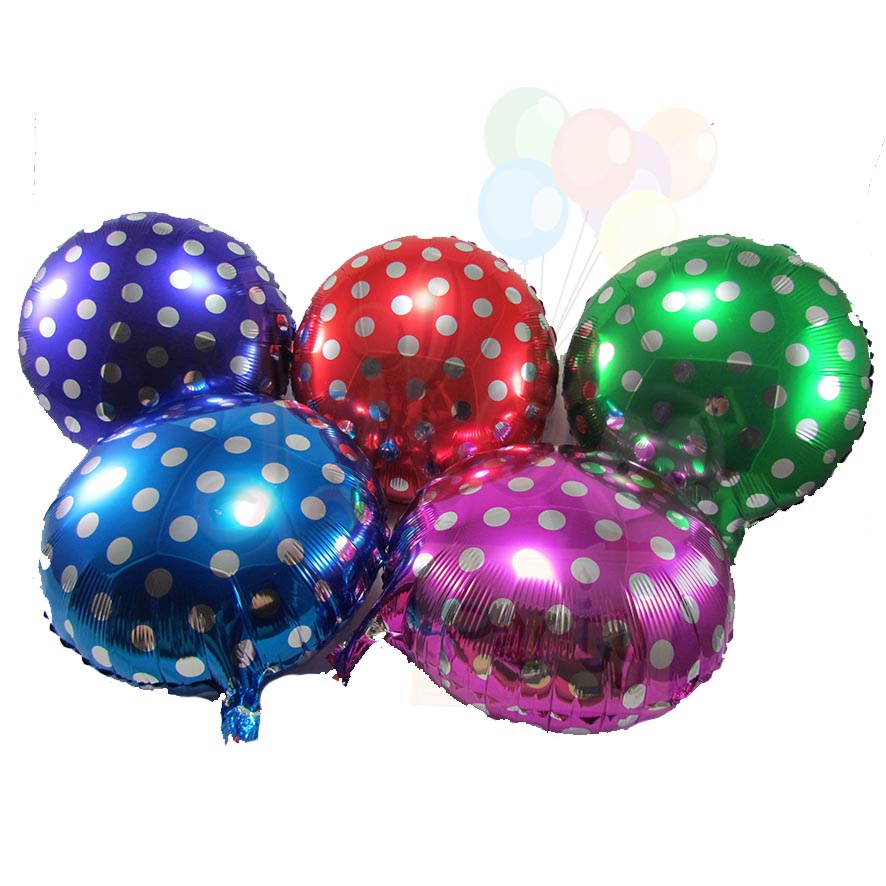 ลูกโป่งฟลอย์ทรงกลม Polk Dot จุดเล็กสีเขียวไซส์ 18 นิ้ว - Round Shape Balloon Small Polka Dot Green 18" / Item No. TL-G034 สำเนา