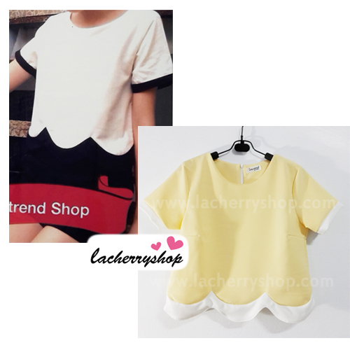เสื้อแฟชั่น เสื้อทำงาน ผ้าฮานาโกะ สีเหลือง แบบสวยน่ารัก เป็นหยักๆช่วงเอว เนื้อผ้านิ่ม อยู่ทรง ไม่ยับง่าย ใส่สบาย สินค้าคุณภาพ ราคาไม่แพง