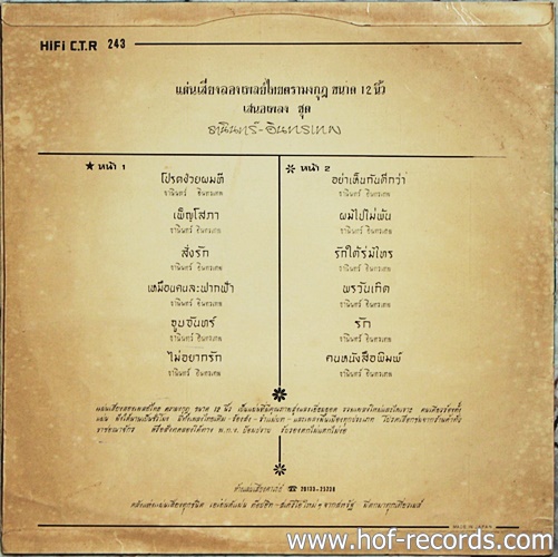 LP ธานินทร์ อินทรเทพ - ยิ่งใหญ่ ใหญ่ยิ่ง ร้องทั้งแผ่น ปก VG++ แผ่น VG+