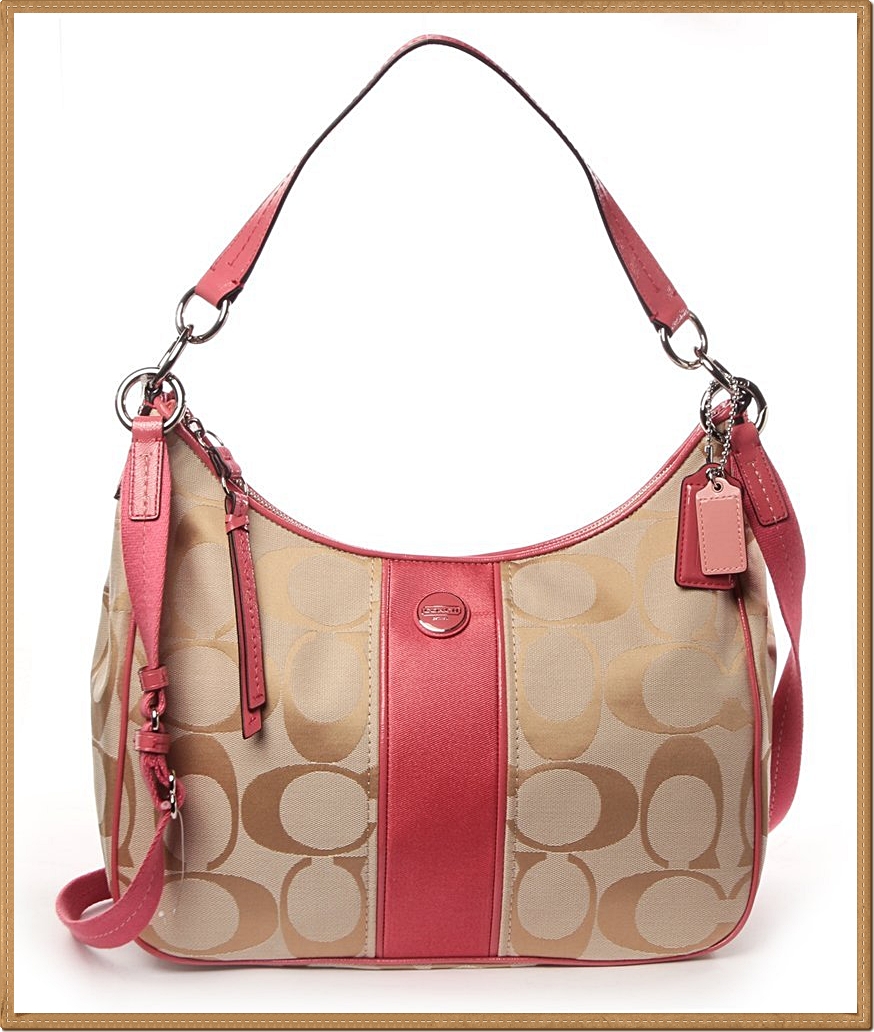 Coach Signature Stripe Convertible Hobo 21873