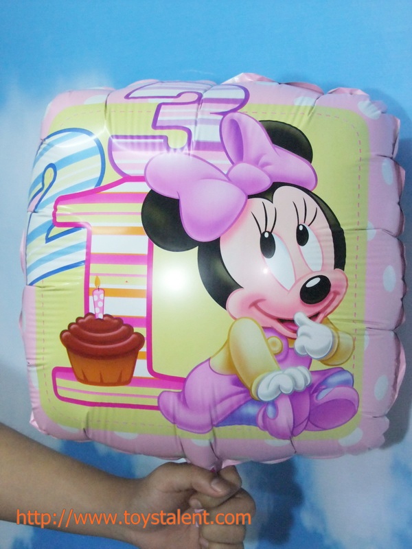 ลูกโป่งฟลอย์ทรงสี่เหลี่ยม Baby Minnie Mouse คัพเค้ก - Baby Minnie Mouse Cupcake Square Shape Foil Balloon/ Item No. TL-D049