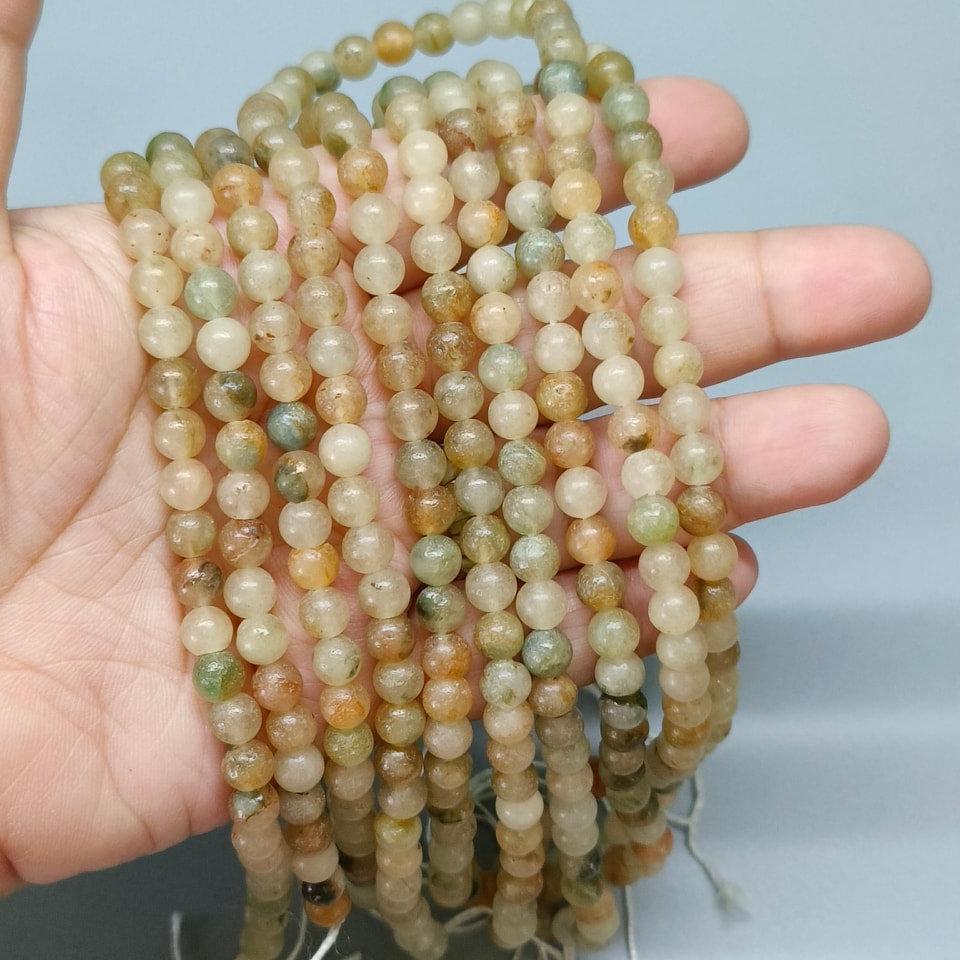 หินซิทริน(Citrine) หินของพ่อค้า 6 มิล (63เม็ด/เส้น) 180฿