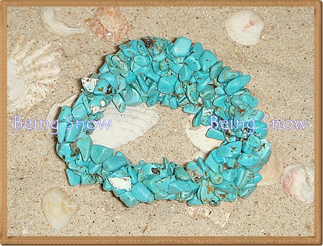 สร้อยข้อมือยางยืด - หินเทอร์ควอยส์