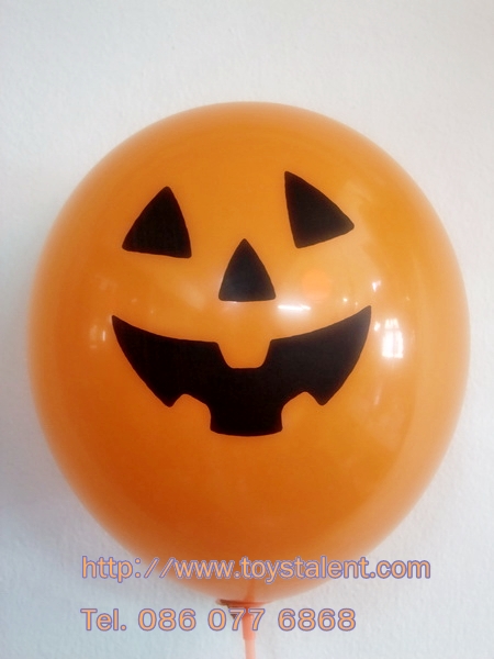 ลูกโป่งกลมพิมพ์ลาย ชุด Halloween ไซส์ 12 นิ้ว คละแบบ แพ็คละ 4 ใบ (Round Balloons 12" - Halloween Printing latex balloons) สำเนา