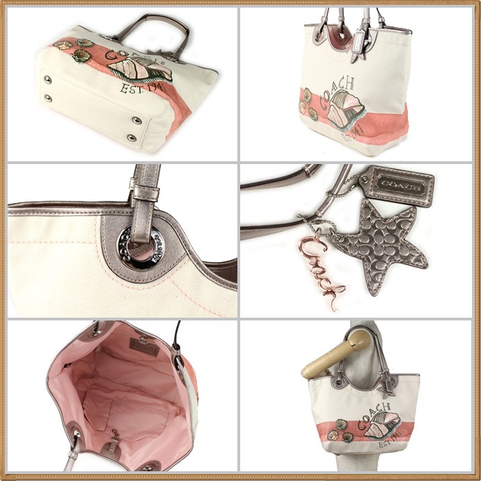 Coach Beach Shell Motif Tote 19273 - Pink