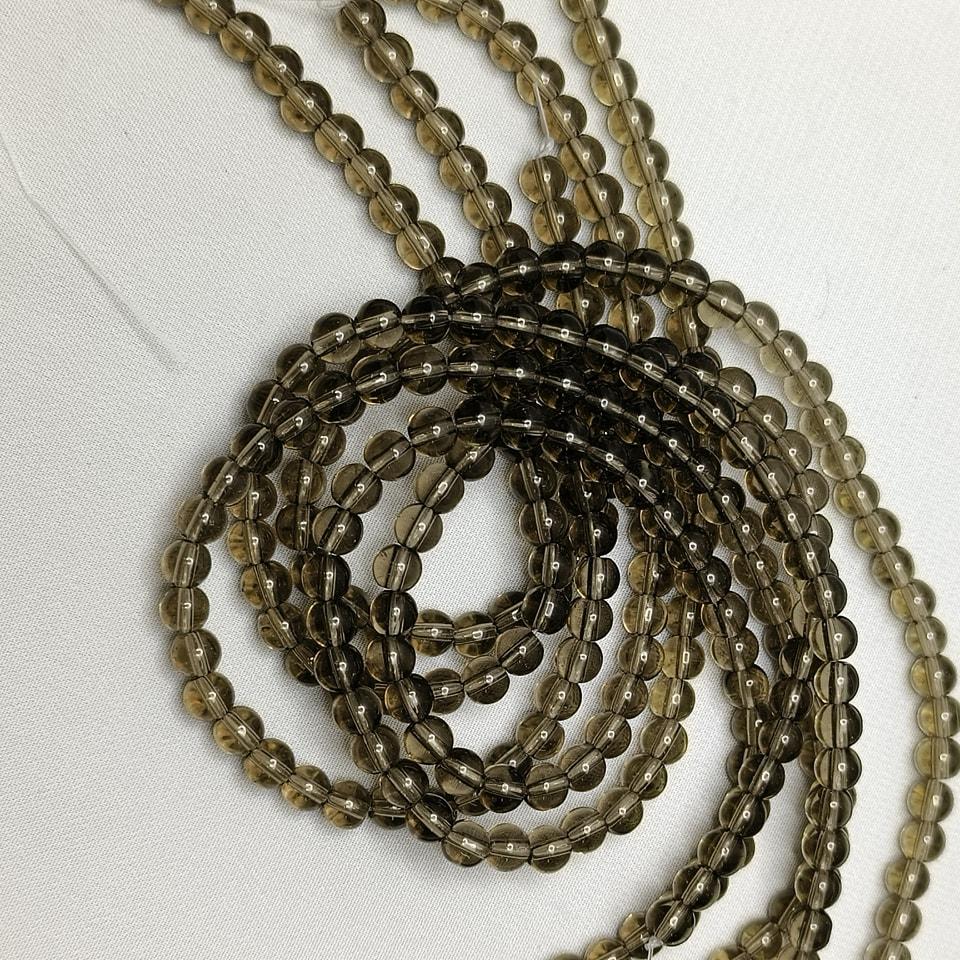 หินสโมกกี้ควอทซ์ หินจอมเวทย์ บรรลุเป้าหมาย ความสำเร็จ ลดเครียด ยาว 37 ซม. 4 มิล (98 เม็ด)