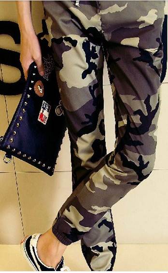 เล็ก+ กางเกงทหารขาจั๊ม ลายพราง เอวจั๊ม รูด สีเทา เขียว size 32-35