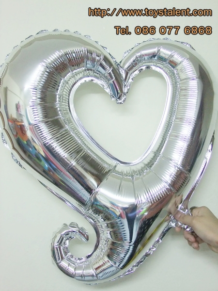 ลูกโป่งฟลอย์รูปหัวใจเสี้ยวเล็ก มีหลายสี กรุณาระบุสีที่ต้องการ ไซส์ 24 นิ้ว - Heart Shape Foil Balloon/ Item No.TL-G038