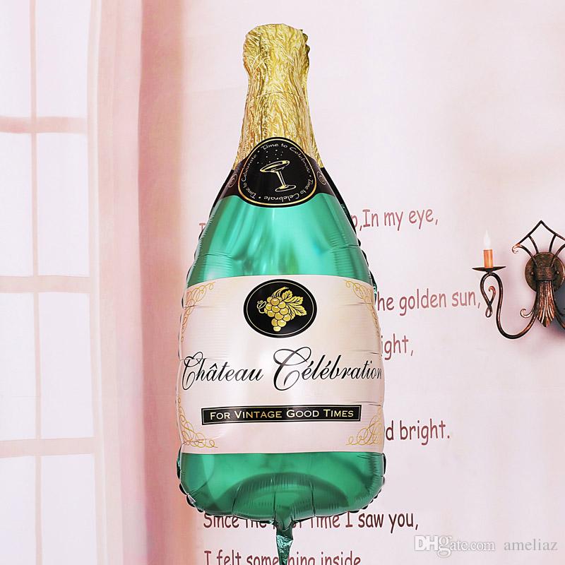 ลูกโป่งฟอยล์รูปขวดแชมเปญ ไซส์ 96*50 cm. - A Bottle of Champagne Shape Foil Balloon / TL-D071