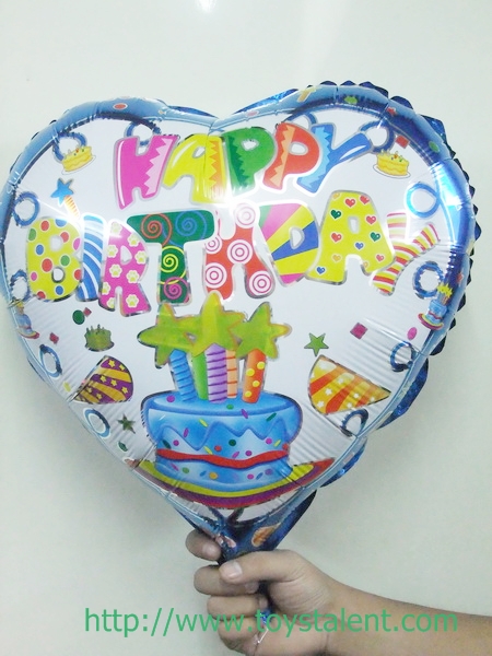 ลูกโป่งฟลอย์ Happy Birthday ทรงหัวใจ / Item No. TL-D046 - Foil Balloon Happy Birthday Heart Shape