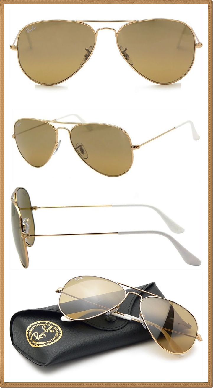 RB3025 (001/3K) กรอบสีทอง เลนส์สีน้ำตาลอ่อน