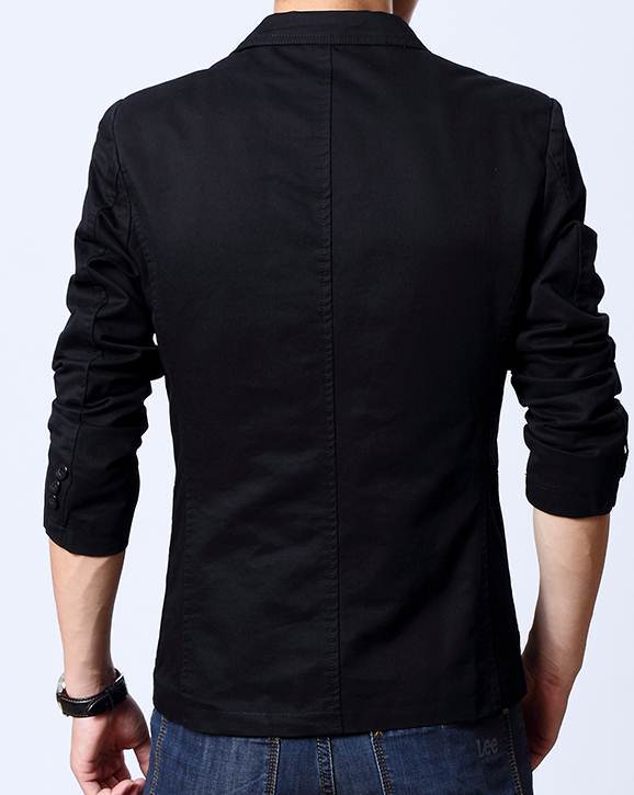 สูทผู้ชาย เสื้อสูทแฟชั่นชาย ใหญ่พิเศษ สลิมฟิต ติดกระเป๋า Size No.42-44 รอบอกนิ้ว ดำ