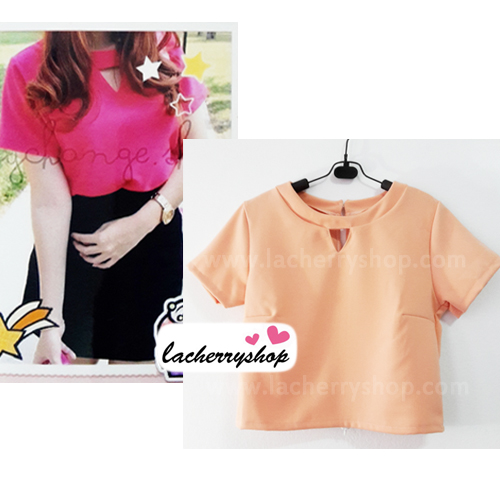 เสื้อแฟชั่นสีแอพริคอต ผ้าฮานาโกะ ทรงสวย แบบน่ารักๆ เนื้อผ้านิ่ม อยู่ทรงไม่ยับง่าย ใส่สบาย สินค้าคุณภาพ ราคาไม่แพง