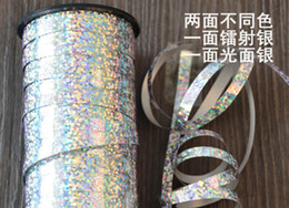 ริบบิ้นม้วนใหญ่สีเงินเลเซอร์ สำหรับผูกลูกโป่ง ยาว 350 เมตร - Silver Holographic Curling Balloon Ribbon