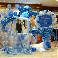 Dolphin Shape Balloon - ลายปลาโลมา สีฟ้า ตัวใหญ่ / Item No. TL-B004