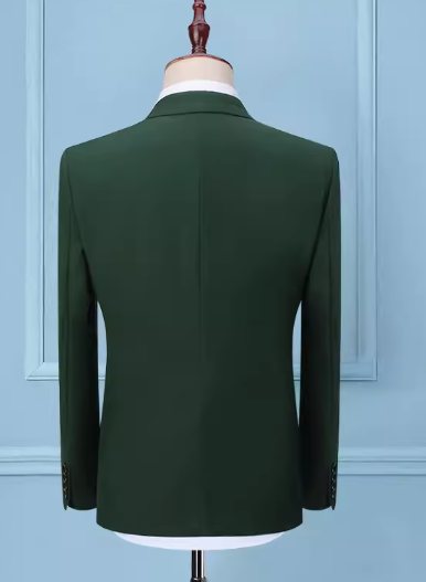 ชุดกั๊ก สูทงานแต่ง ไปงานแต่งชาย เสื้อกางเกงJF สีเขียว Size No.34 36 38 40 42 44