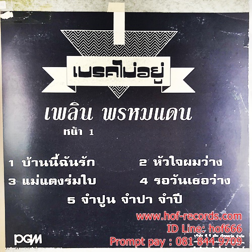 LP เพลิน พรหมแดน - เบรคไม่อยู่ ปก VG+ แผ่น VG++