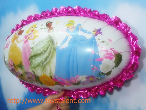 ลูกโป่งฟลอย์การ์ตูนเจ้าหญิง Princess มีสีฟ้าและชมพู กรุณาระบุสีที่ต้องการเมื่อสั่งซื้อ - Princess Cartoon Foil Balloons / Item No. TL-A127