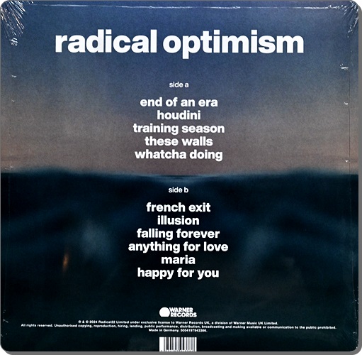 Dua Lipa - Radical Optimism ( Curaqao Blue Vinyl ) 1Lp New