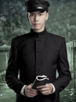 ชุดเสื้อ กางเกงพร้อมหมวก คอจีนกระดุมผ่า สีขาว ดำSize No สูง110 120 130 140 150 160 170 180