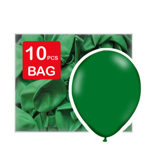 ลูกโป่งกลม สีเขียวเข้มไซส์ 9 นิ้ว แพ็คละ 10 ใบ ( Round Balloons 9" - Dark Green Standard Color )
