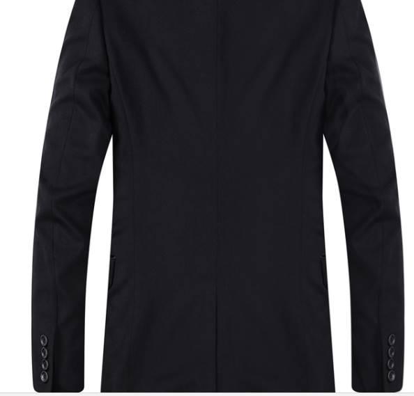 เสื้อสูทแฟชั่น no collar ดีไซน์คลาสสิค ผ้าฝ้าย กระดุมดำ เรียบหรู สีดำ Size No.35 37