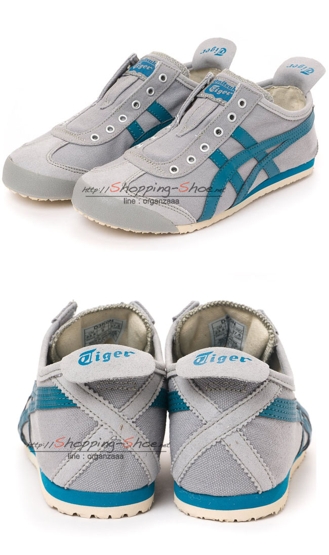 Onitsuka Tiger Mexico 66 Slip On - Light Grey / Sea Port ของแท้ มีกล่อง ป้ายครบ