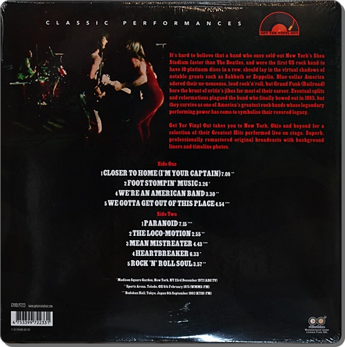 Grand Funk Railroad - Greatest Hits Live 1Lp New