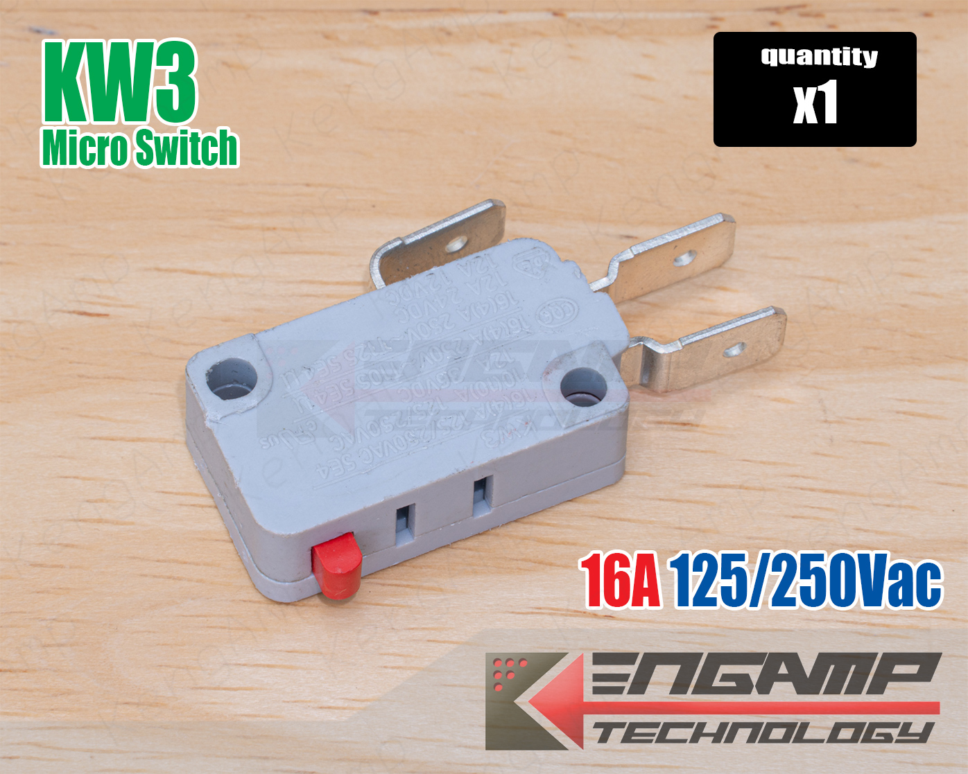(1ตัว) [SW] KW3 เกรดใต้หวัน Micro SW 16A 125/250Vac