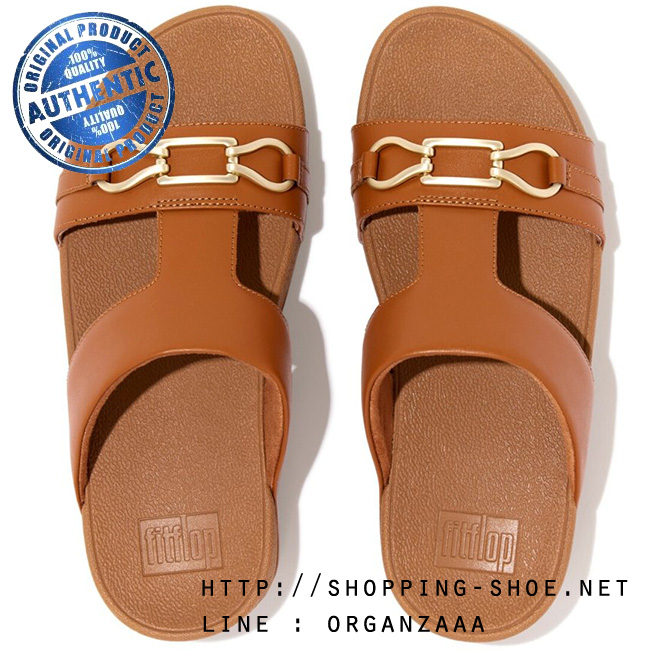 US6 : Fitflop Hallye Chain Slide Light Tan ของแท้ นำเข้าจาก USA และ UK