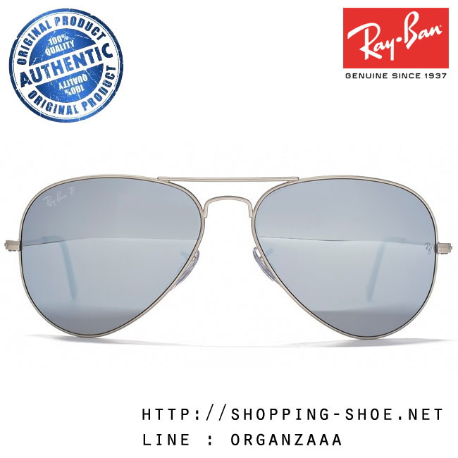 RayBan - RB3025 019/W3 Aviator Polarized Crystal Silver Lens, 58 mm.