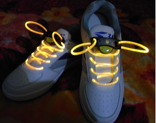 เชือกผูกรองเท้าไฟสีเหลือง Shoelace - LED Yellow color