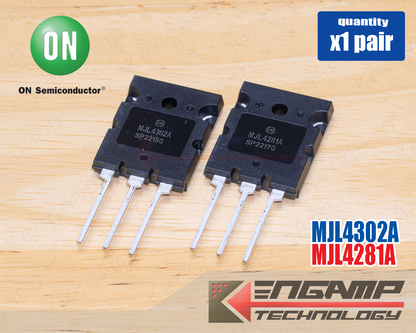 (1คู่) [TR] MJL4302A MJL4281A ONSEMI PNP NPN 15A 350V