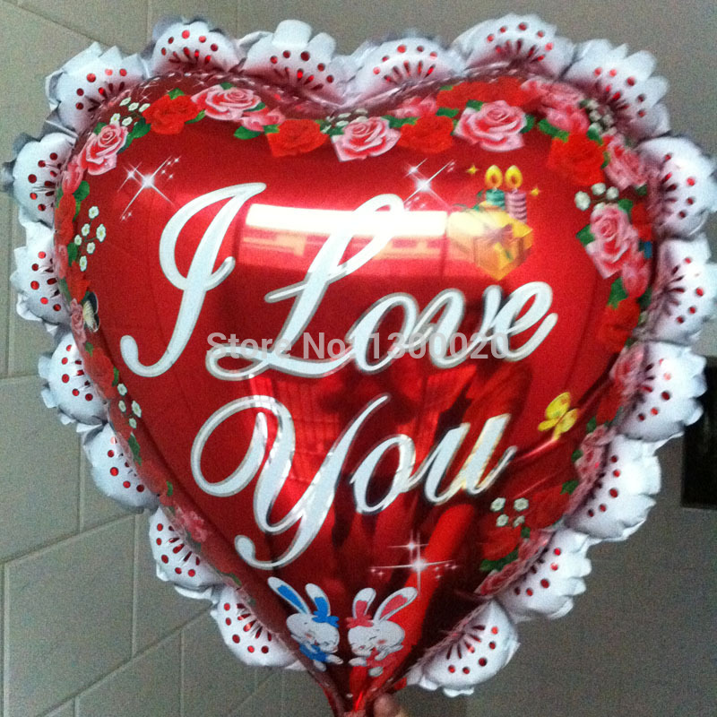 ลูกโป่งฟลอย์รูปหัวใจสีแดงล้อมขอบ พิมพ์ลาย PS. I LOVE YOU - Red PS. I Love You Heart Shape Foil Balloon / Item No. TL-E025
