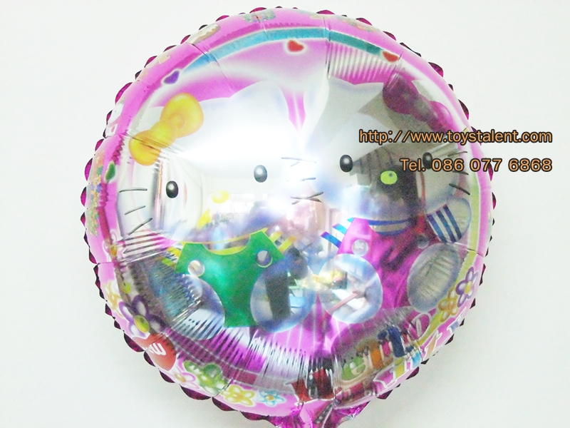ลูกโป่งฟลอย์กลม ลายคิตตี้ ไซส์ 18 นิ้ว - Hello Kitty Round Shape Balloon / Item No. TL-A079