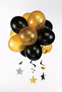 ลูกโป่งกลมเนื้อเมททัลิก สีดำ ไซส์ 9 นิ้ว แพ็คละ 10 ใบ (Round Balloons 9"- Metallic Black Color )