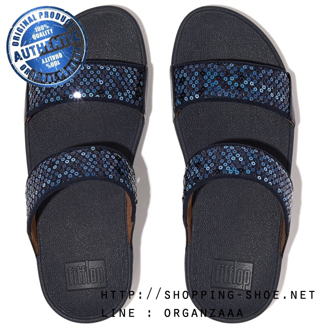 Fitflop Lulu Sequined Slide Midnight Navy ของแท้ นำเข้าจาก USA และ UK