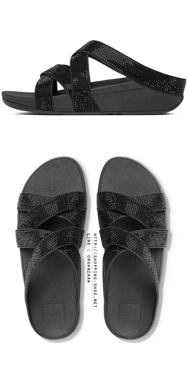 Fitflop Slinky Rokkit Criss Cross Slide Black ของแท้ นำเข้าจาก USA และ UK