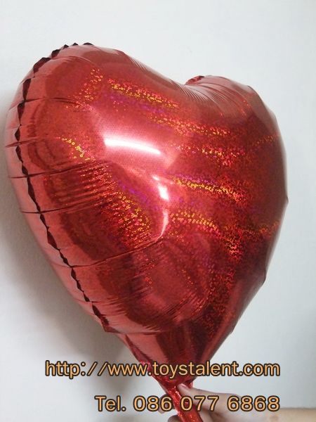ลูกโป่งฟลอย์รูปหัวใจ Laser สีแดง ไซส์ 19 นิ้ว - Heart Shape Laser Foil Balloon Red Color 19" / TL-G013