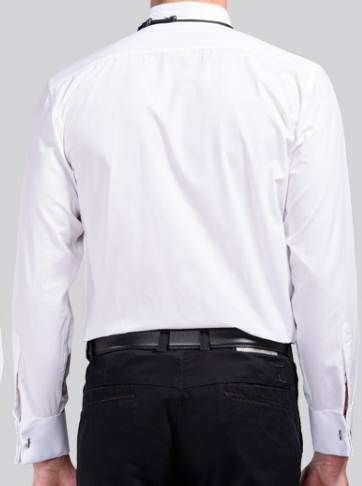 จองฟรี!!แถมหูกระต่ายกระดุมข้อมมือโลหะคัฟลิงค์!!เสื้อเชิ้ตแขนยาวทักซิโด สีขาว แบบเรียบ ไม่มีจีบ size No.37- 45