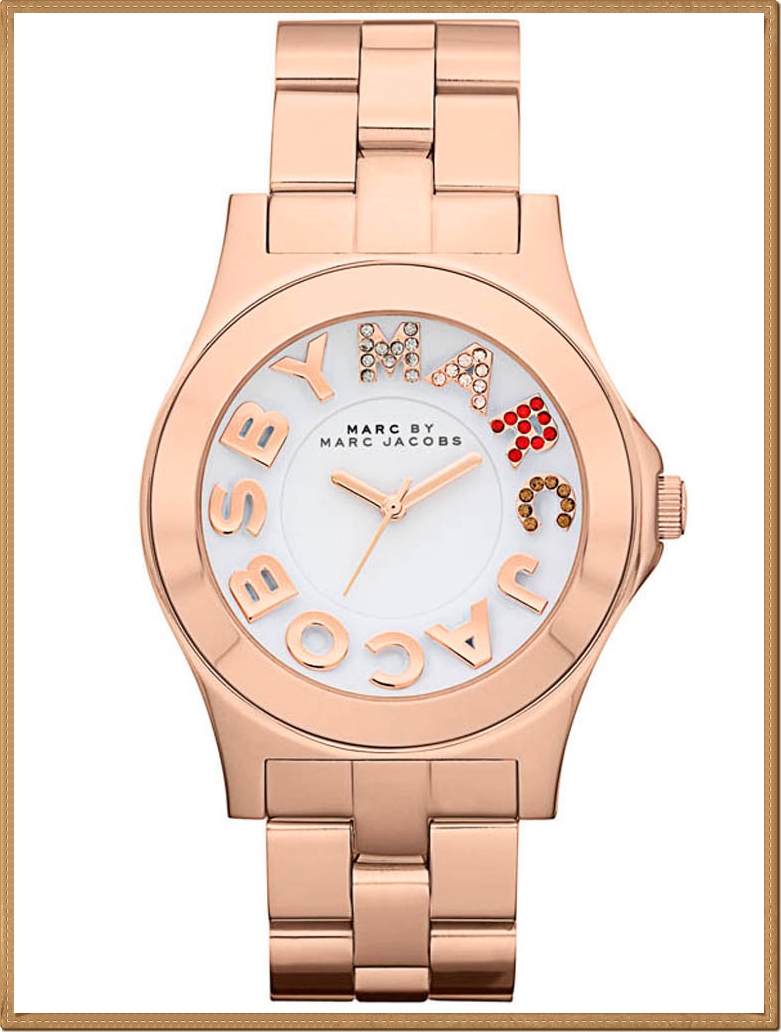Marc Jacobs Rose Gold Rivera Logo Ladies Watch