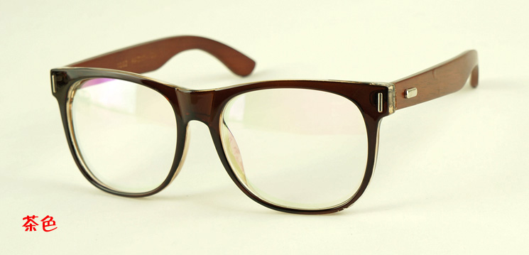 กรอบแว่นสายตาใหญ่ ขาไม้ ทูโทน No.6 (ดำเงา ดำด้าน)