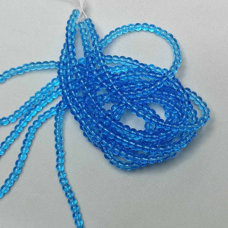 หินบลูควอตซ์ หินวิญญาณ รักษาโรค รักษาวิญญาณ เปิดเผยความรู้สึก ยาว 37 ซม. 4 มิล (98 เม็ด)