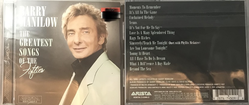 Used CD ฺBarry Manilow - The Greastest songs of the fifties ( good)