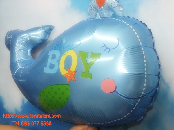 ลูกโป่งฟลอย์ทรงปลาวาฬ Baby Boy - Baby Boy Whale Shape Foil Balloon/Item No.TL-C030