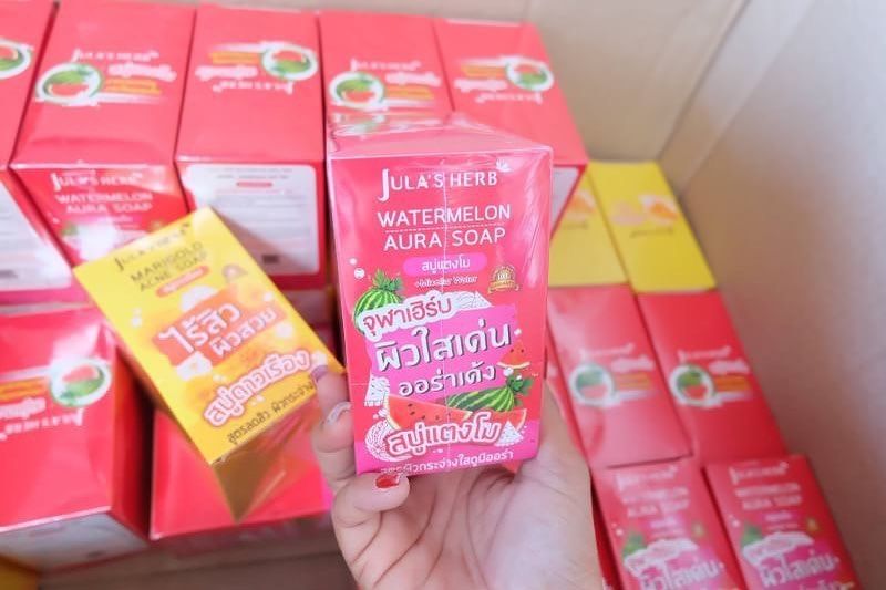 สบู่แตงโม สบู่ดาวเรือง จุฬาเฮิร์บ Jula's Herb Soap