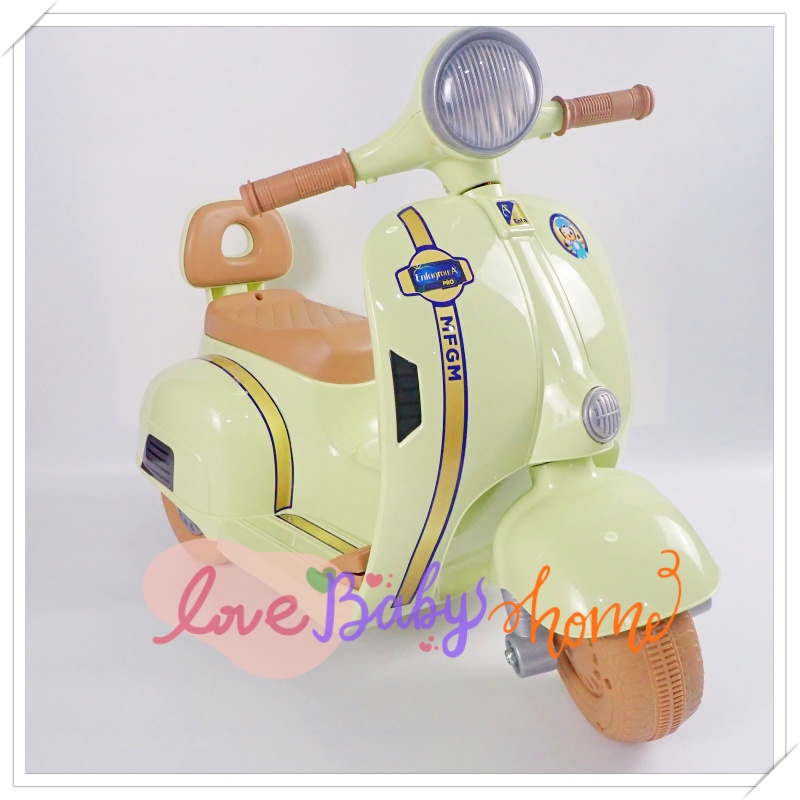 🛵✨ รถสกู๊ตเตอร์เด็กไฟฟ้า 3 ล้อ รุ่นคลาสสิค Vespa ✨🛵