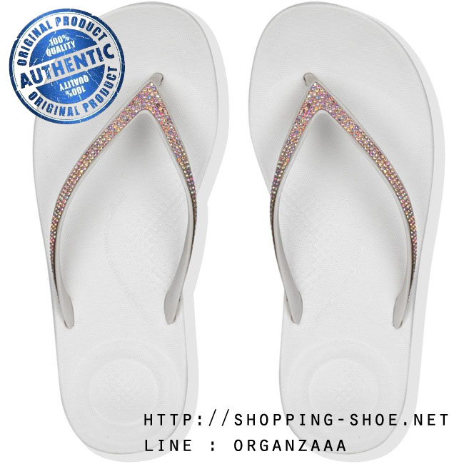 Fitflop Iqushion Sparkle Ergonomic Flip Flop Urban White ของแท้ นำเข้าจาก USA และ UK