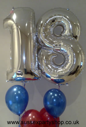 ลูกโป่งฟอยล์รูปตัวเลข 6 สีเงิน ไซส์จัมโบ้ 40 นิ้ว - Number 6 Shape Foil Balloon Size 40" Silver Color